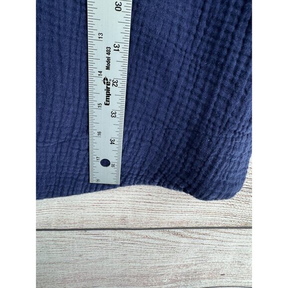 Anthropologie V-Neck Crepe‎ Short Sleeve Dress Women's Size Large Navy Blue - Picture 12 of 14